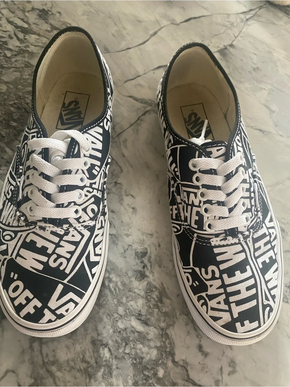 Vans Unisex Authentic OT C Repeat Black & White Off The Wall Skate Sneakers
